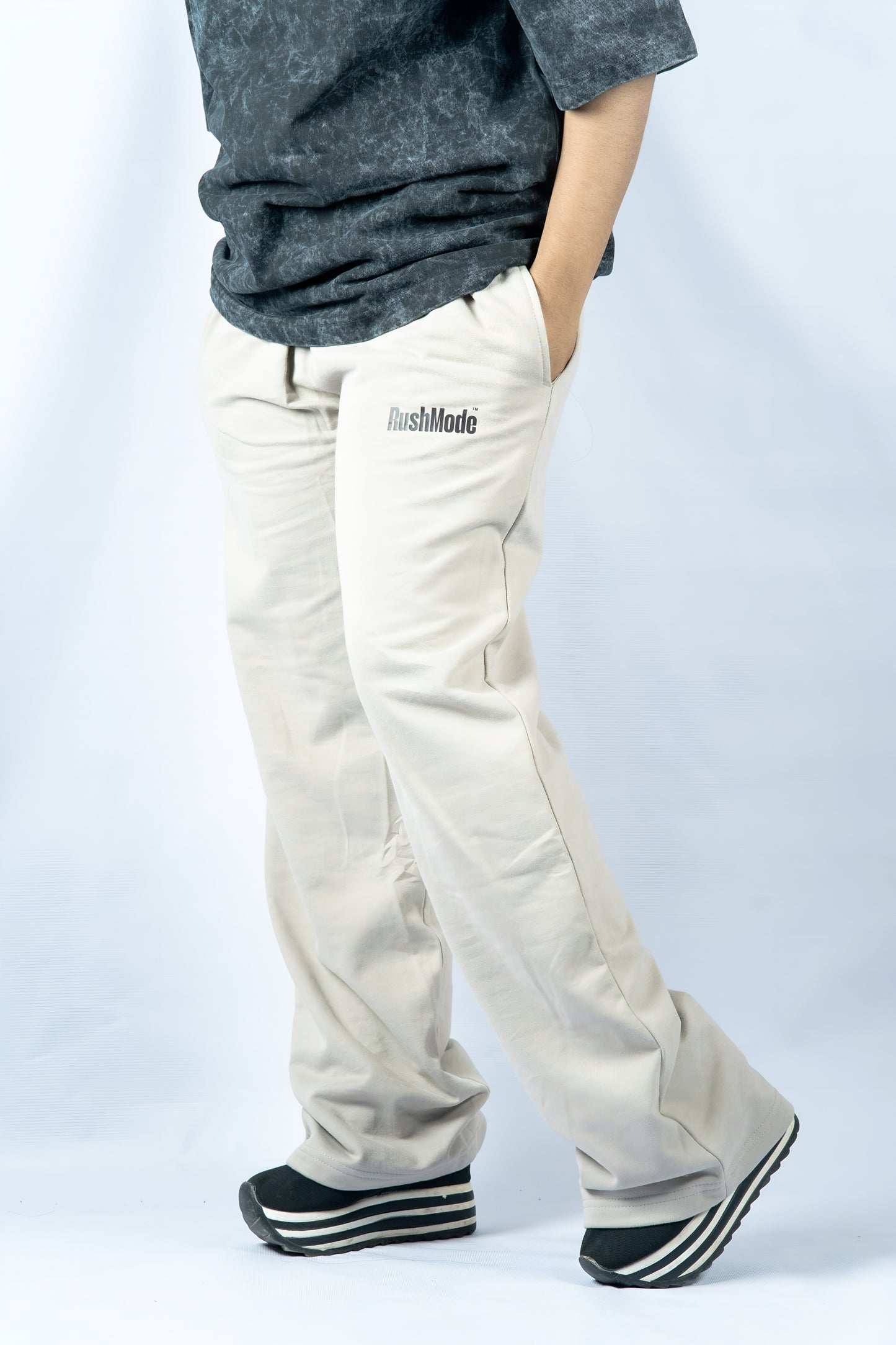 Beige Straight - Leg Relaxed Sweatpants