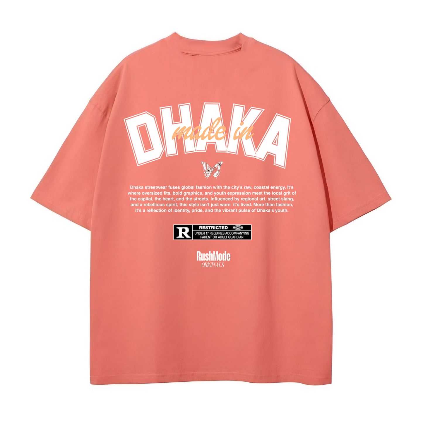 MADE IN DHAKA - Light Coral Oversized T-shirt