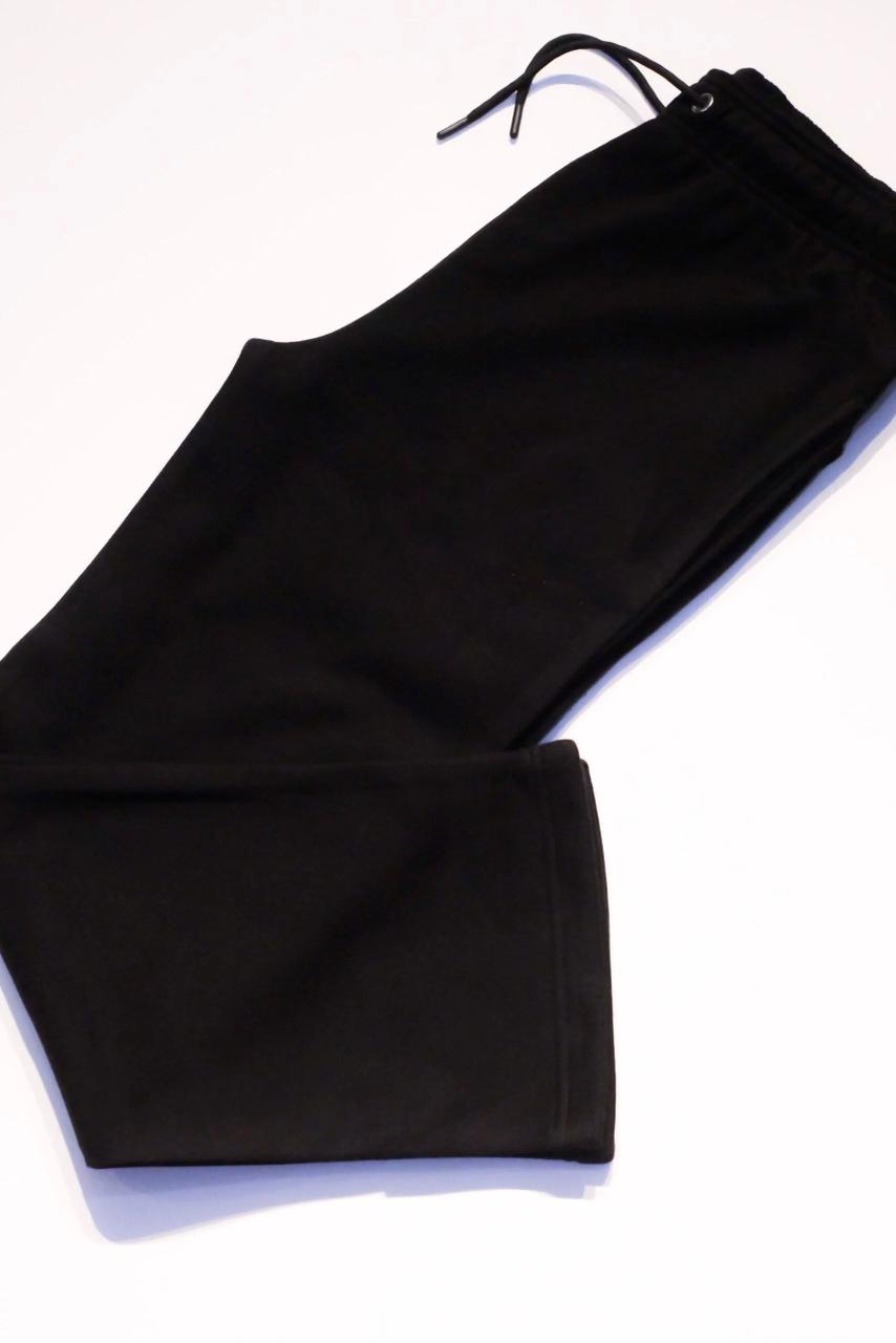 Black Cotton Fleece - Straight Fit