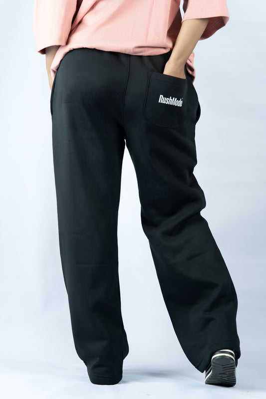 Black Straight - Leg Relaxed Sweatpants