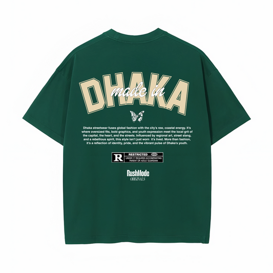 "MADE IN DHAKA"- Green Oversized T-shirt