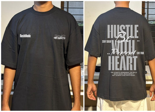"Hustle" - Black Oversized