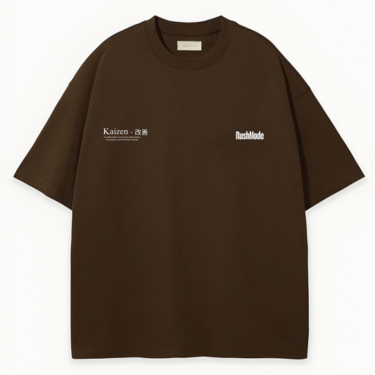 KAIZEN -  Choco Brown Oversized T-shirt
