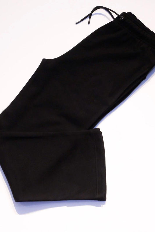 Black Cotton Fleece - Straight Fit